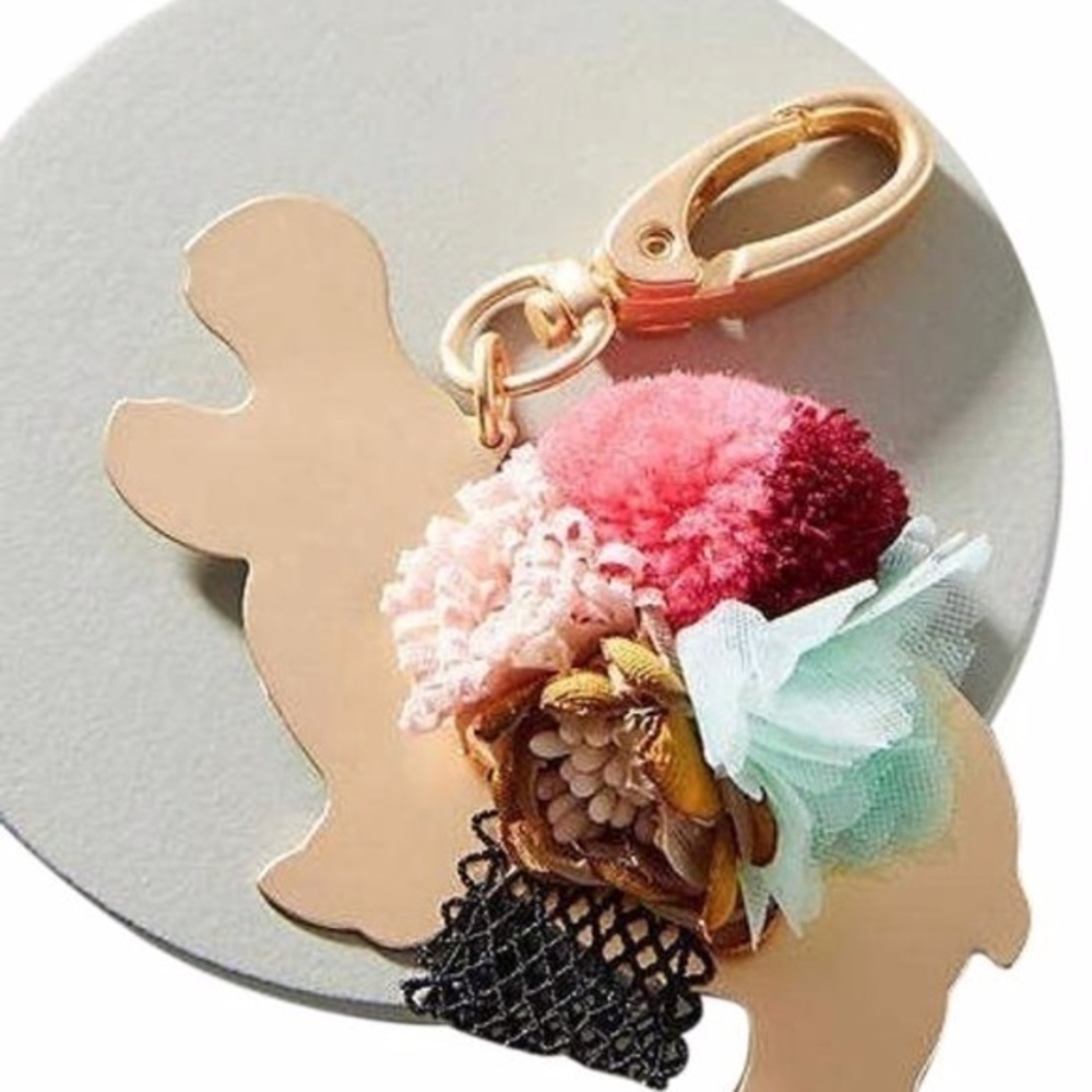 Anthropologie Well Dressed Animal Hippo Keychain